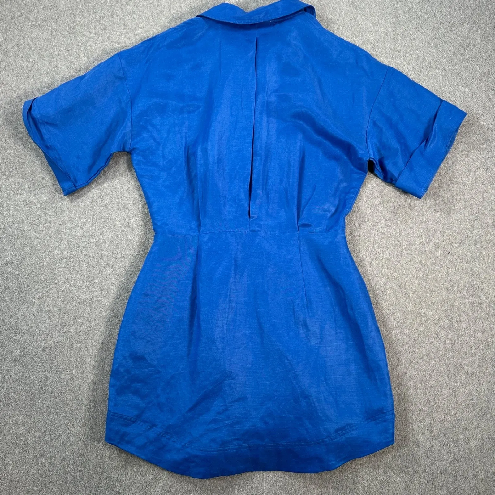 Sovere Faraway Shirt Dress Mini Women's Medium Short Sleeve Blue Button Front - Image 8