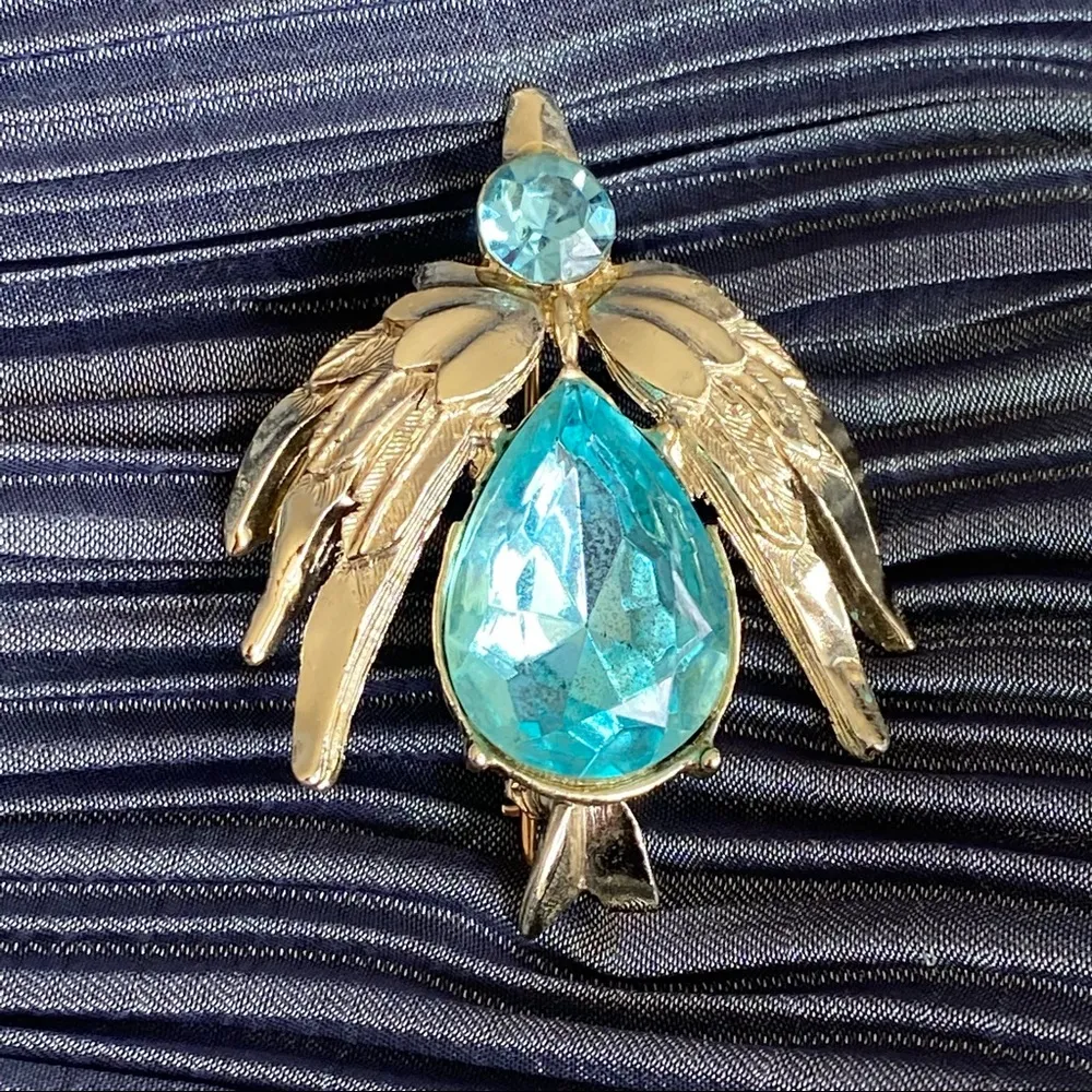 Vintage Signed Dodd’s Bird Brooch Blue - Image 6