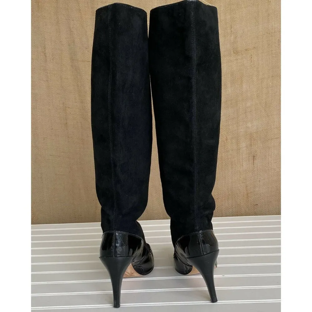 Diane Von Furstenberg Black Suede Knee High Boots 9.5 - Image 4