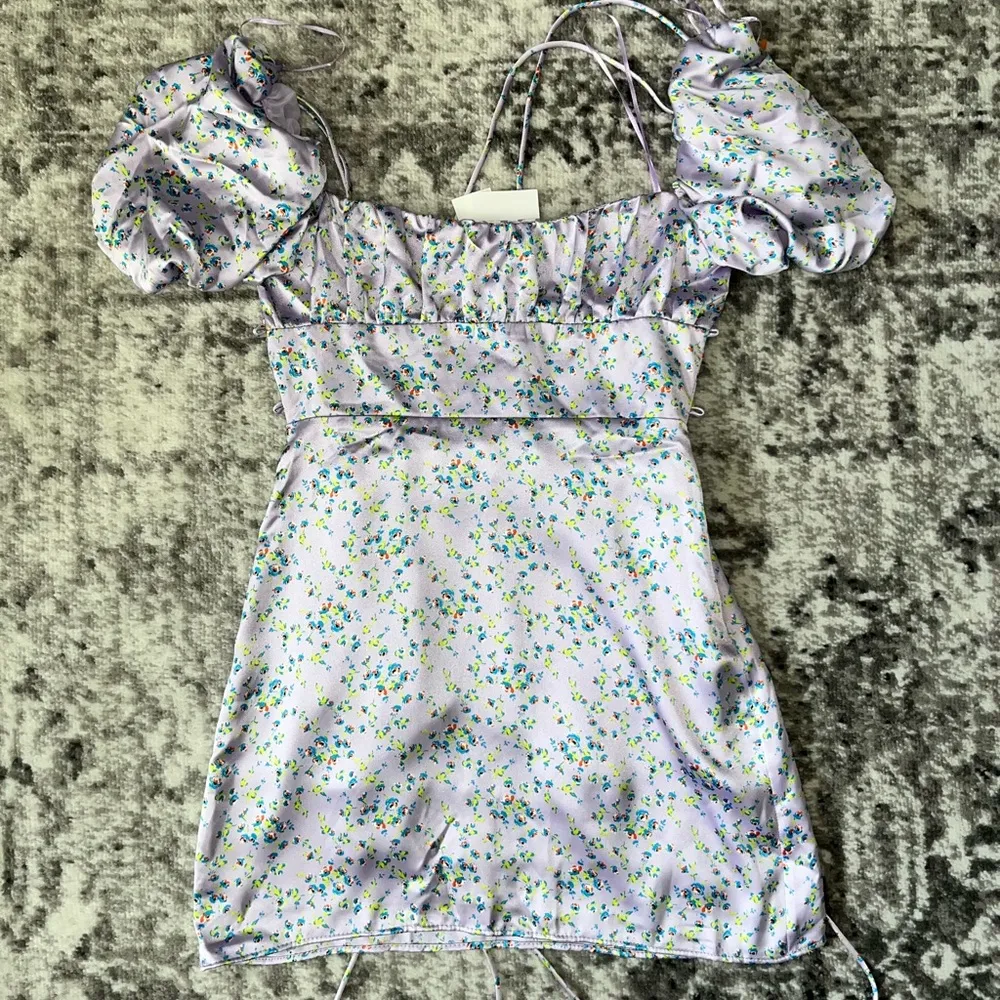 New Zara Floral Satin Dress - Image 7