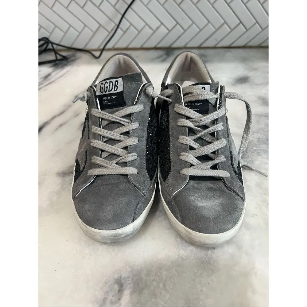 Golden Goose  Superstar Suede Glitter Sneakers Size 6 - Image 3