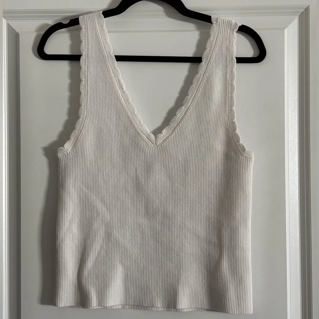 Aerie White Reversible Ribbed Tank Top‎ - Image 4