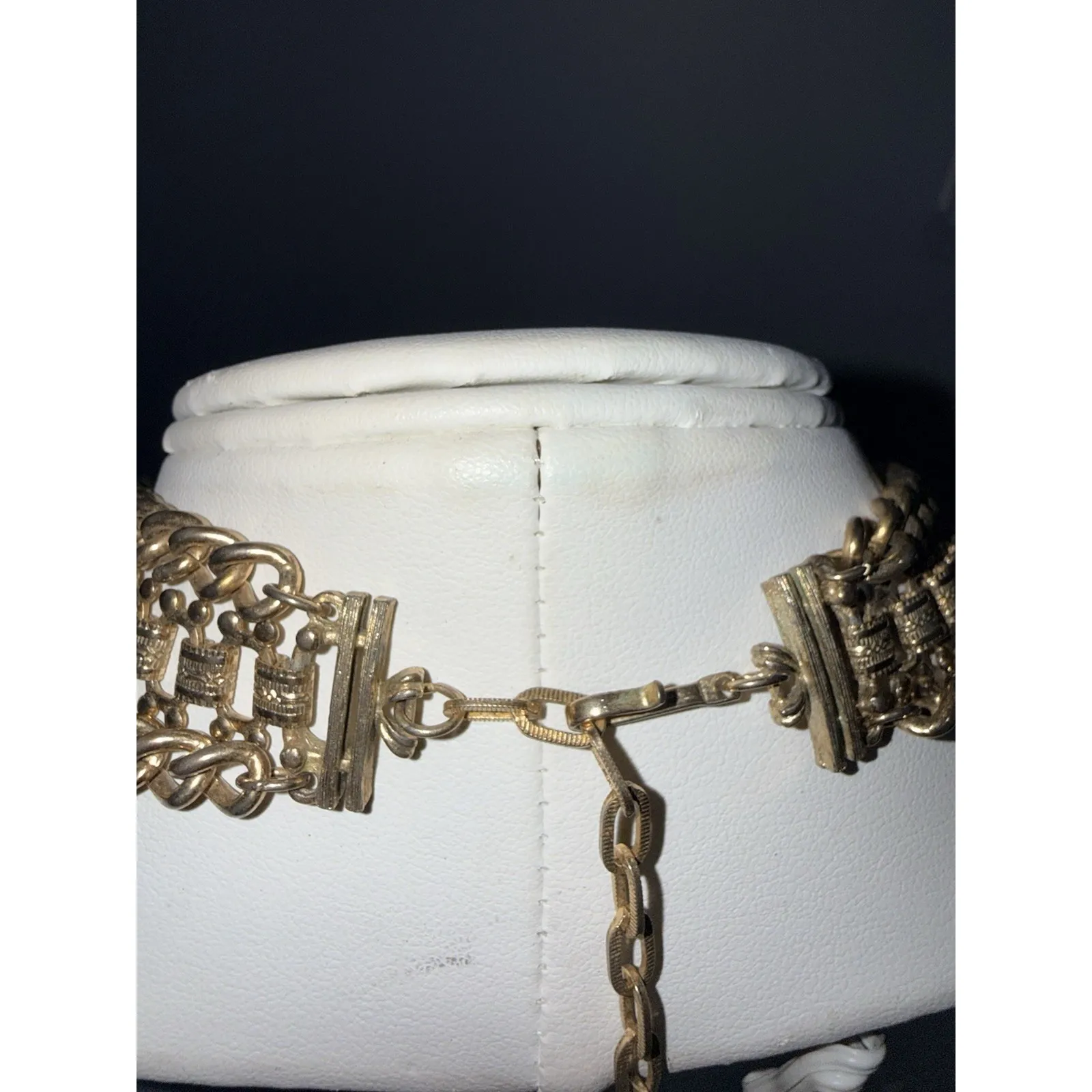 Vintage Coro Multi Chain Strand Gold Tone Statement Necklace 1950s Estate 19" - Image 3