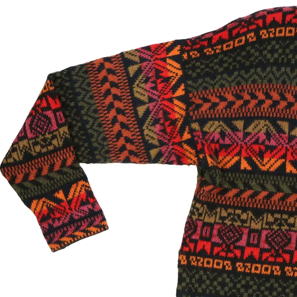 The Alpaca Connection Button Front Peruvian Alpaca Wool Cardigan Sweater L Black Size L - Image 4