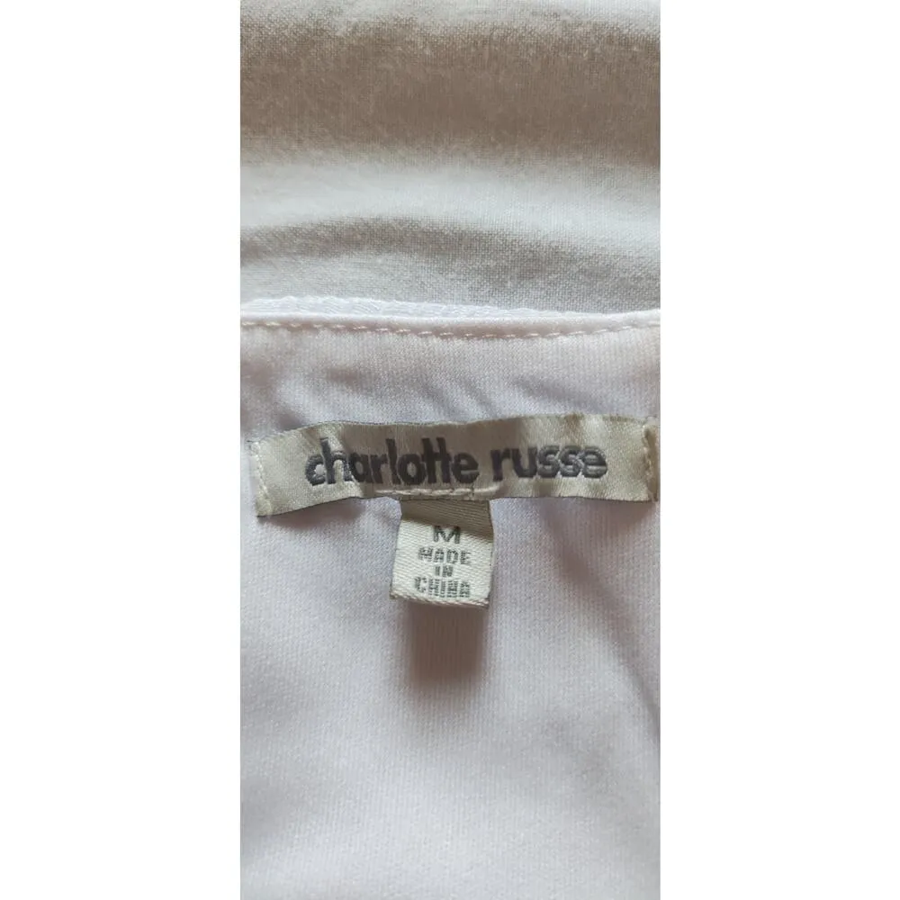 Charlotte Russe white chiffon dress with beaded high neck Size M - Image 6