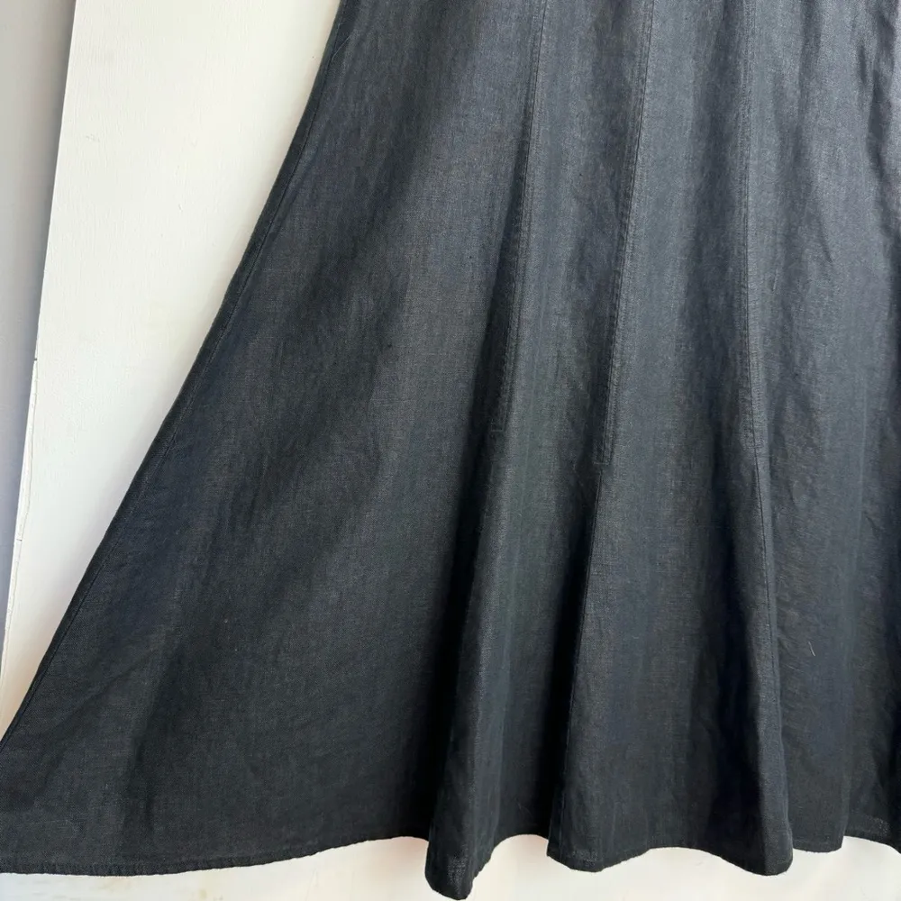 Talbots Irish Linen Maxi Dress Sz 14 Sleeveless Pleated Lagenlook - Image 8