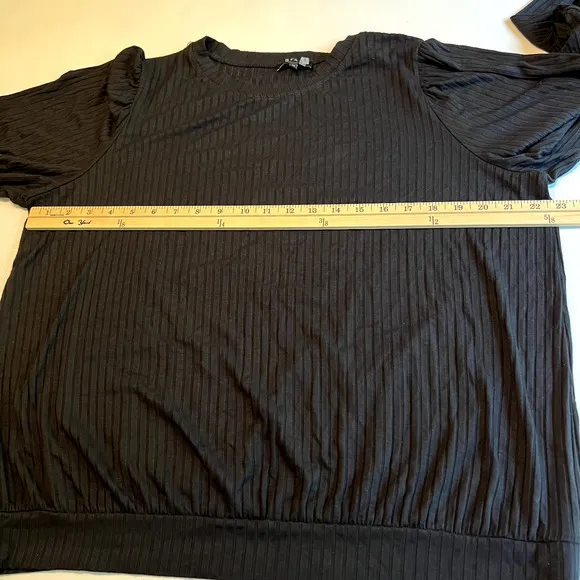 1 STATE Womens Black‎ Bubble Crewneck Top Size 2X - Image 8