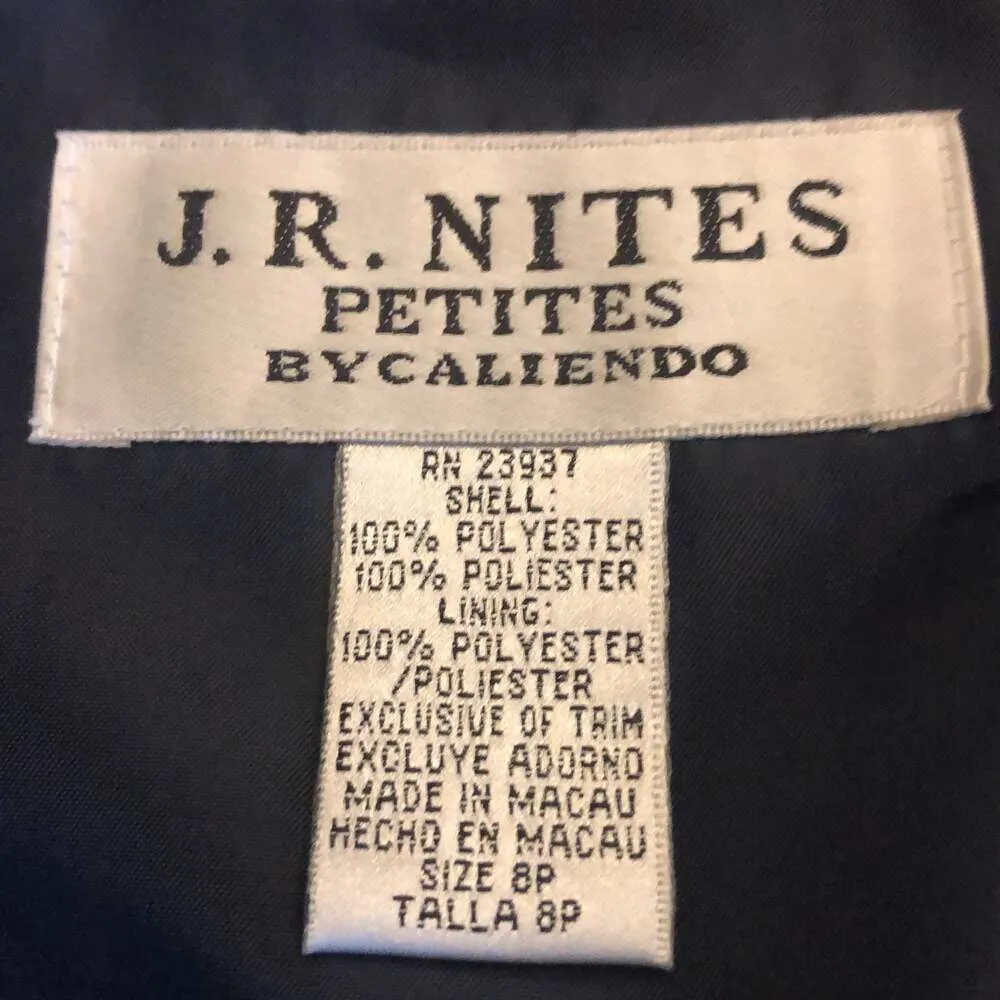 Y2K VINTAGE J. R. NITES BY CALIENDO Navy long dress & Bolero jacket 8 petites Blue Size 8P - Image 12