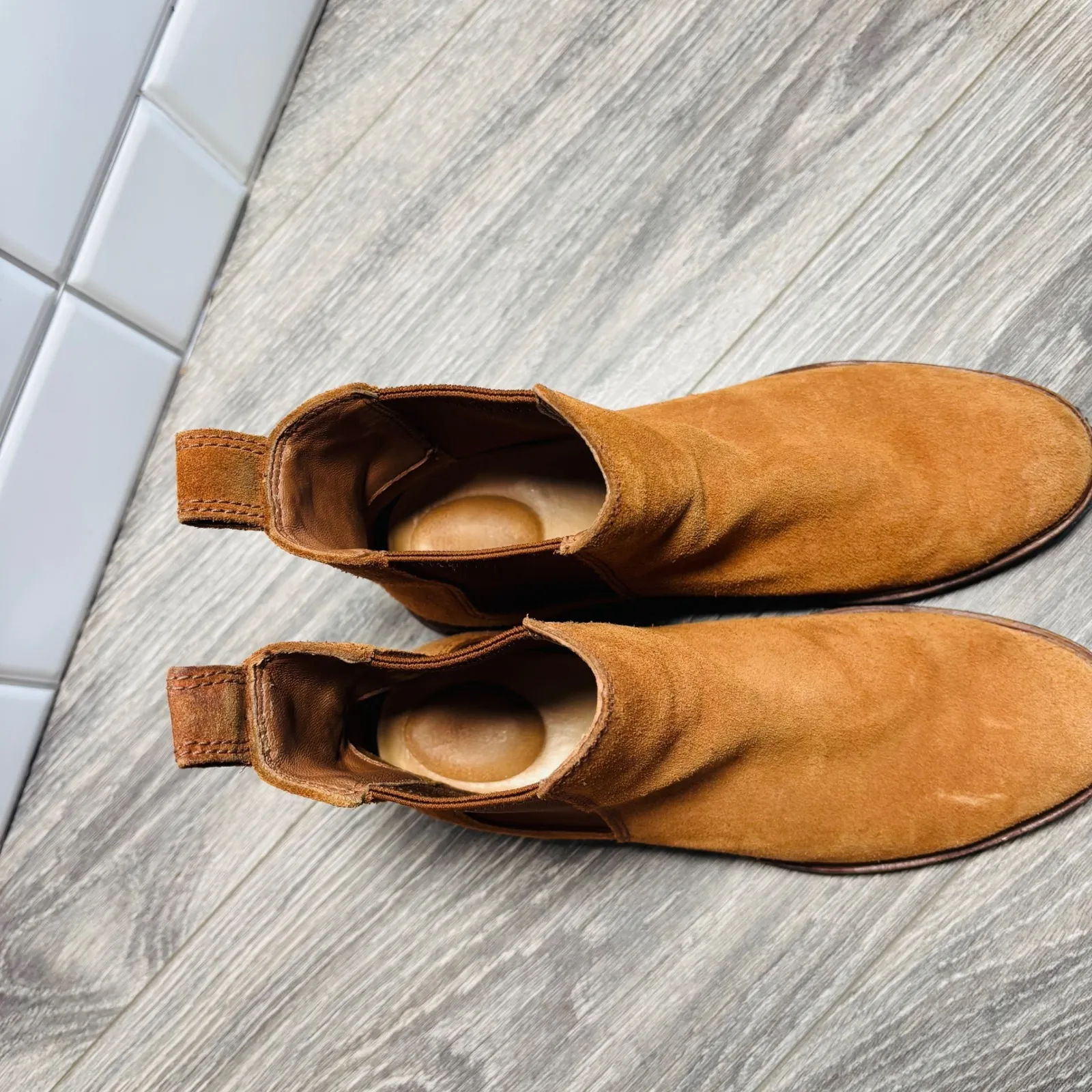 Clarks Clarksdale Arlo Dark Tan Suede Boots for Women Brown Ankle Booties 7M - Image 12