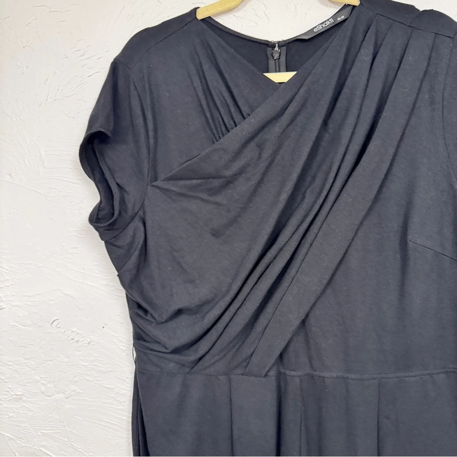 EShakti Black Wide Leg Ankle Length Jumpsuit Womens XL Glam Preppy Classic - Image 5