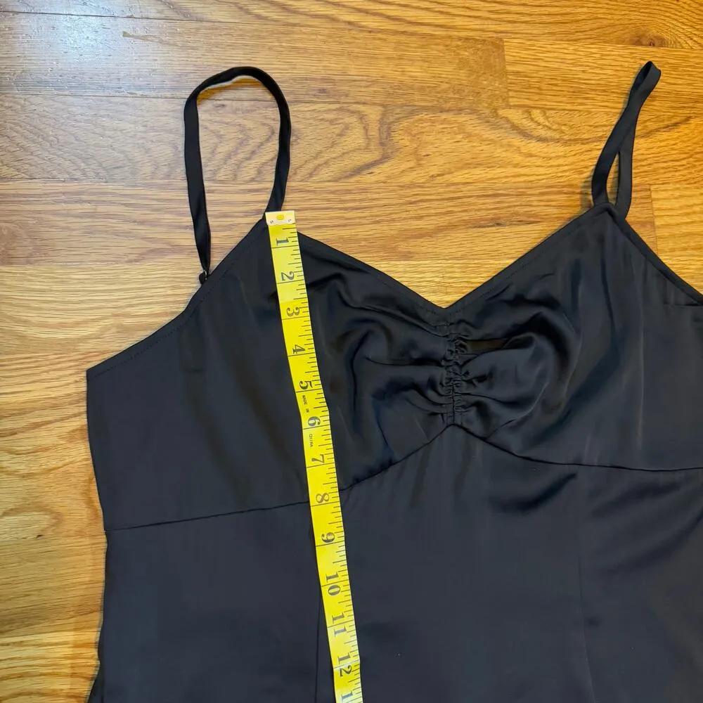 Women’s Large Black Satin Spaghetti Strap. Midi Dress Party - Image 7