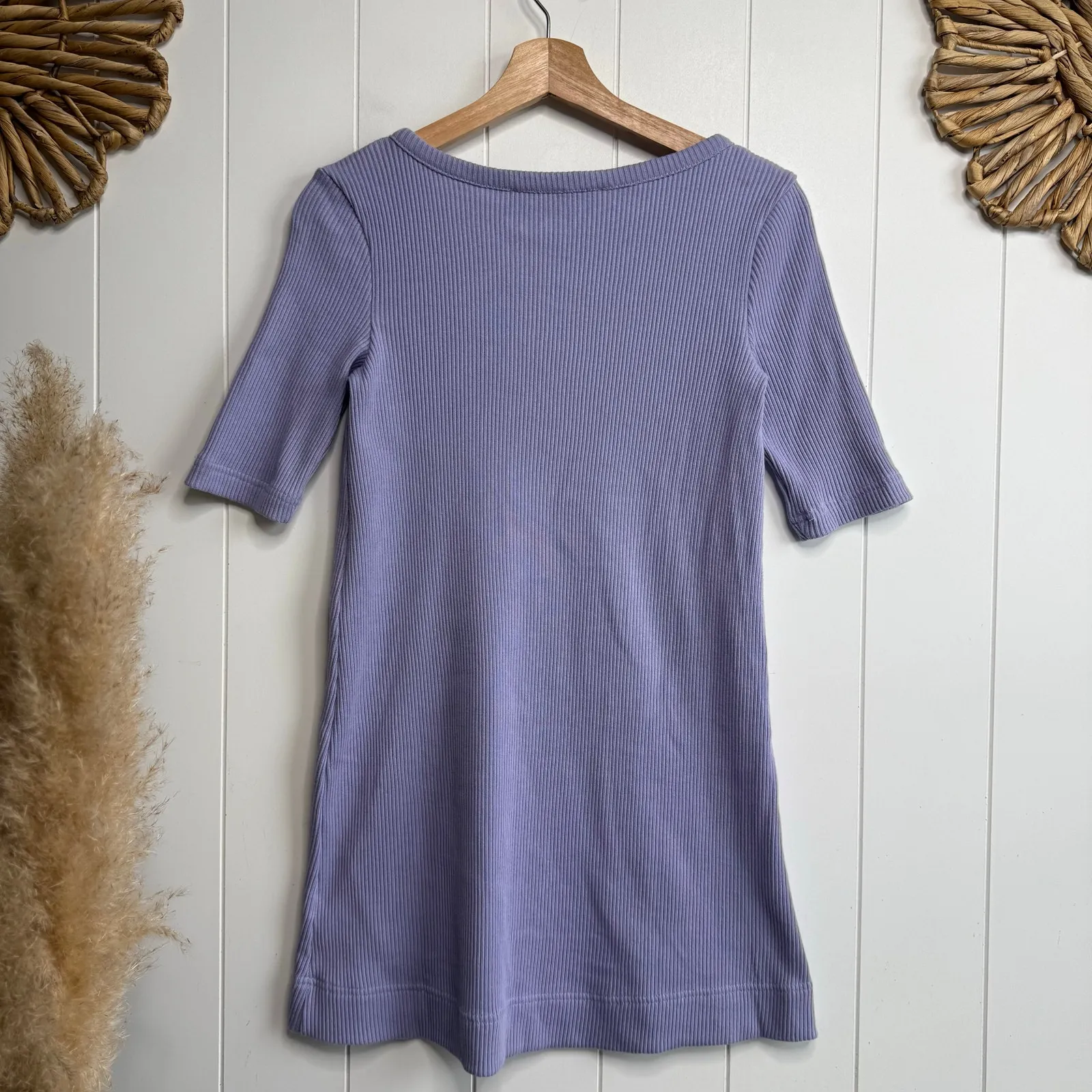 Free People mini dress knit ribbed casual summer cotton beach XS - Image 3