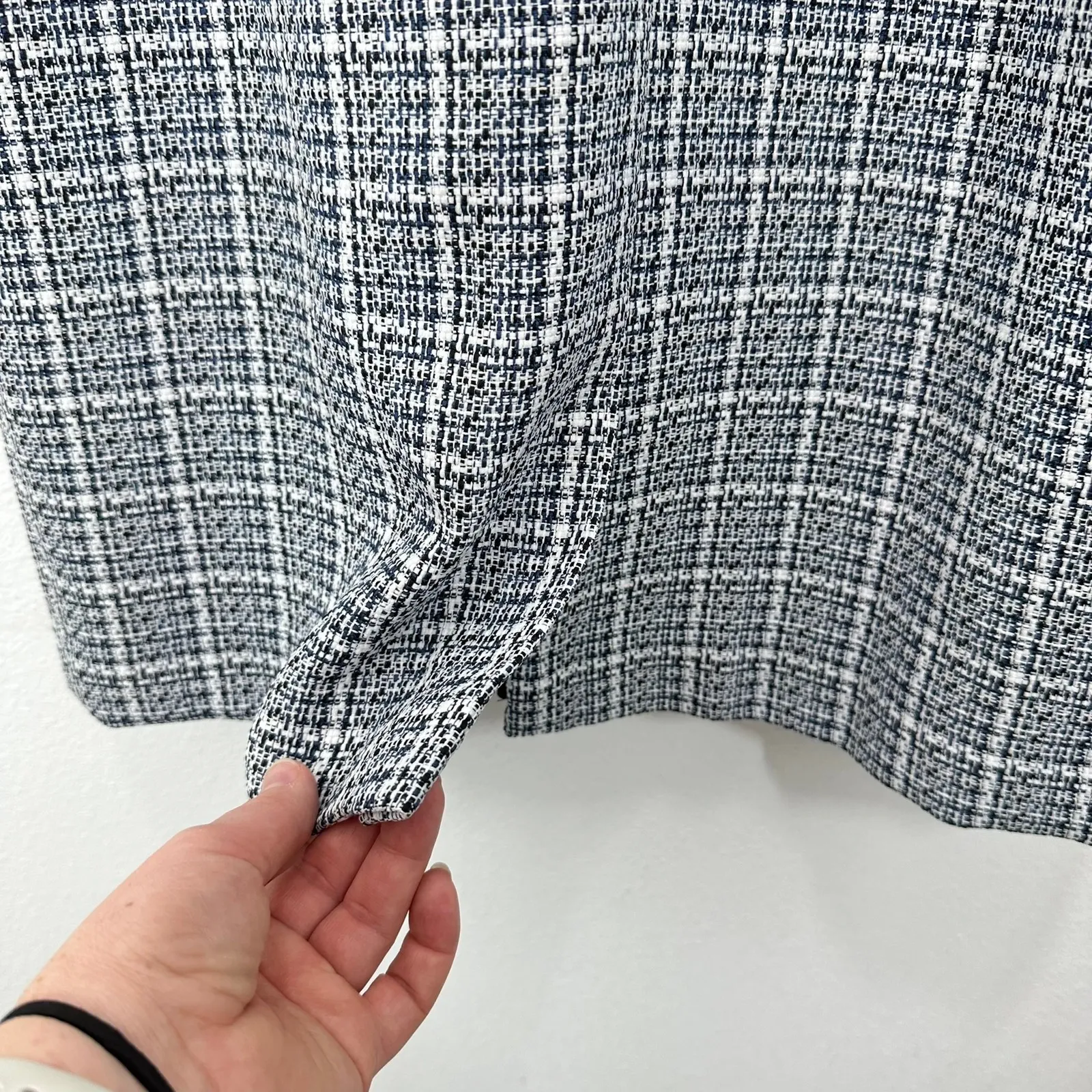 Kasper Black Blue Tweed Plaid Sleeveless Dress Career Work Office NWOT Size 4‎ - Image 7