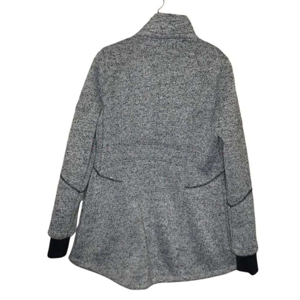 HALIFAX TRADERS Grey Fleece Jacket Long Full Zip Heathered Womens Size Large Gray - Image 3