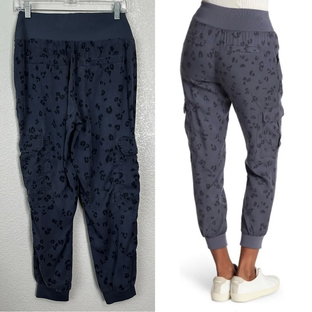 Democracy 100% Lyocell Midnight Blue Leopard Patch Utility Joggers, Sz Medium - Image 7