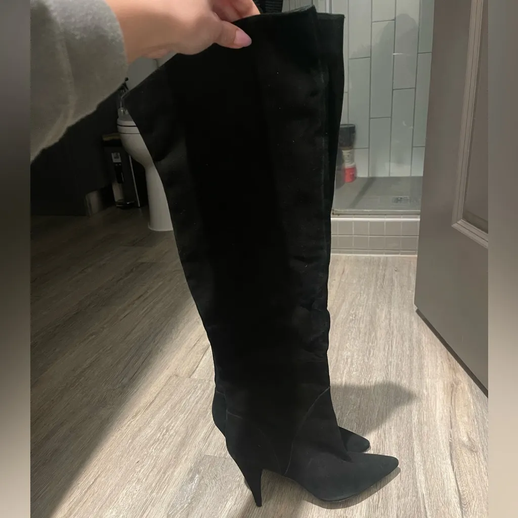 ALDO BLACK GENUINE SUEDE OVER KNEE BOOTS US9 - Image 4