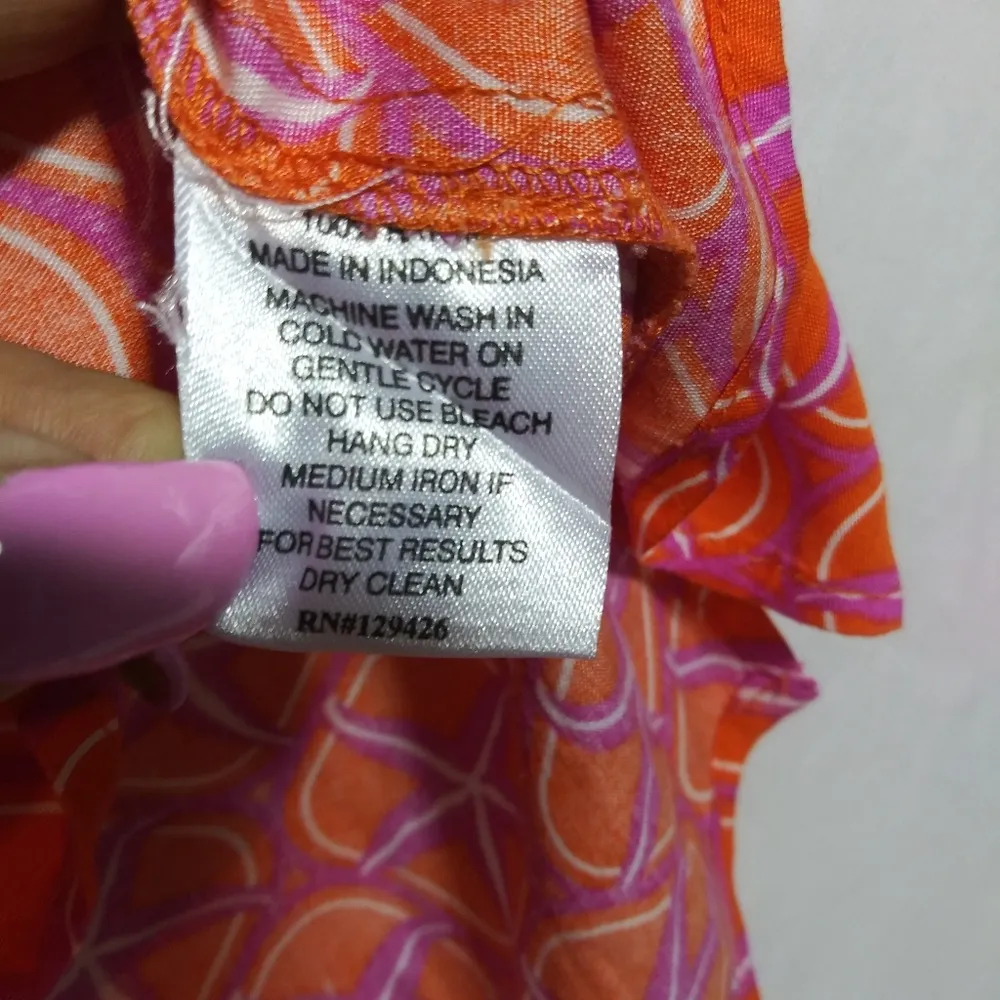 Espacada Orange Pink Novelty Starfish Tunic Tank Top Vacation Resort Size L - Image 7