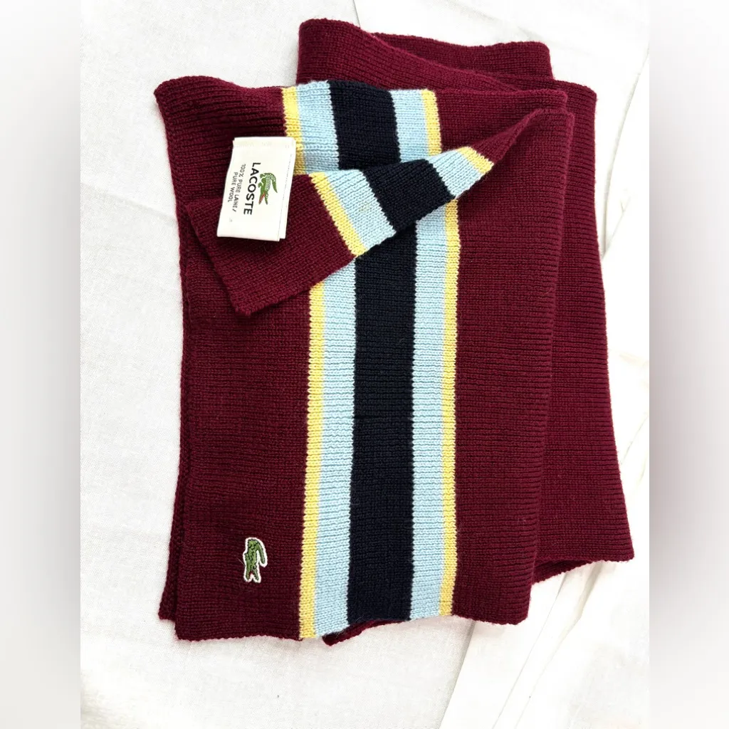 Lacoste  Wool Multicolor Wool Sweater Knit Scarf - Image 5