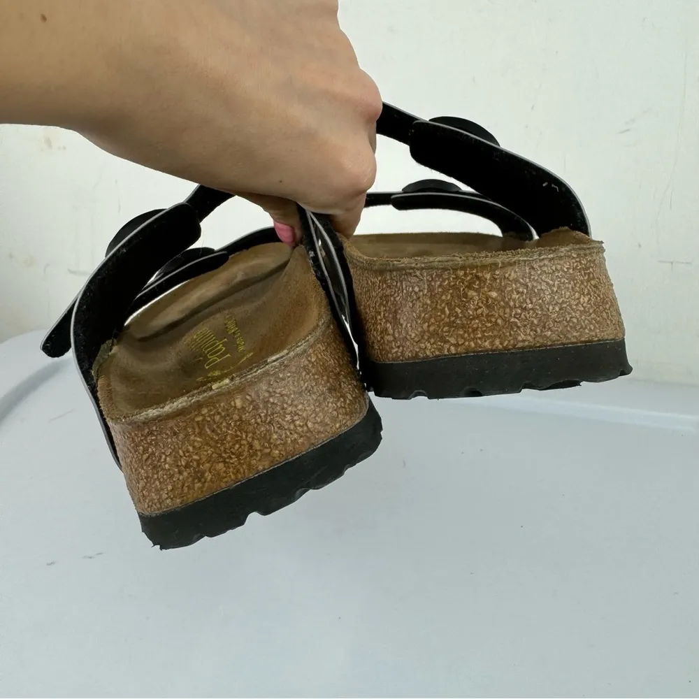 Birkenstock Papillio Womens Slide Sandals Buckle Straps Sz 7 Metallic Silver - Image 11