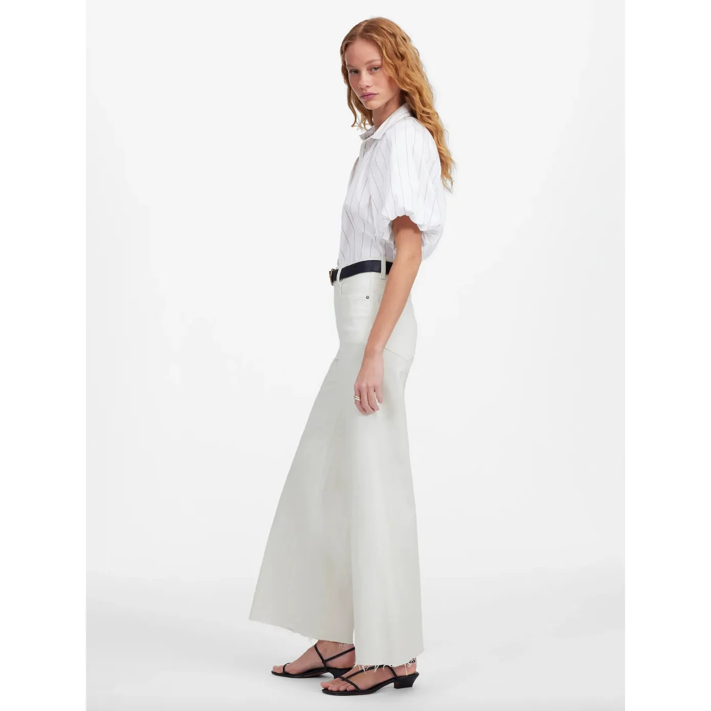 Madewell Flared Wide Leg Crop Jeans Pure White Stretch Denim High Rise US 29 NWT - Image 6