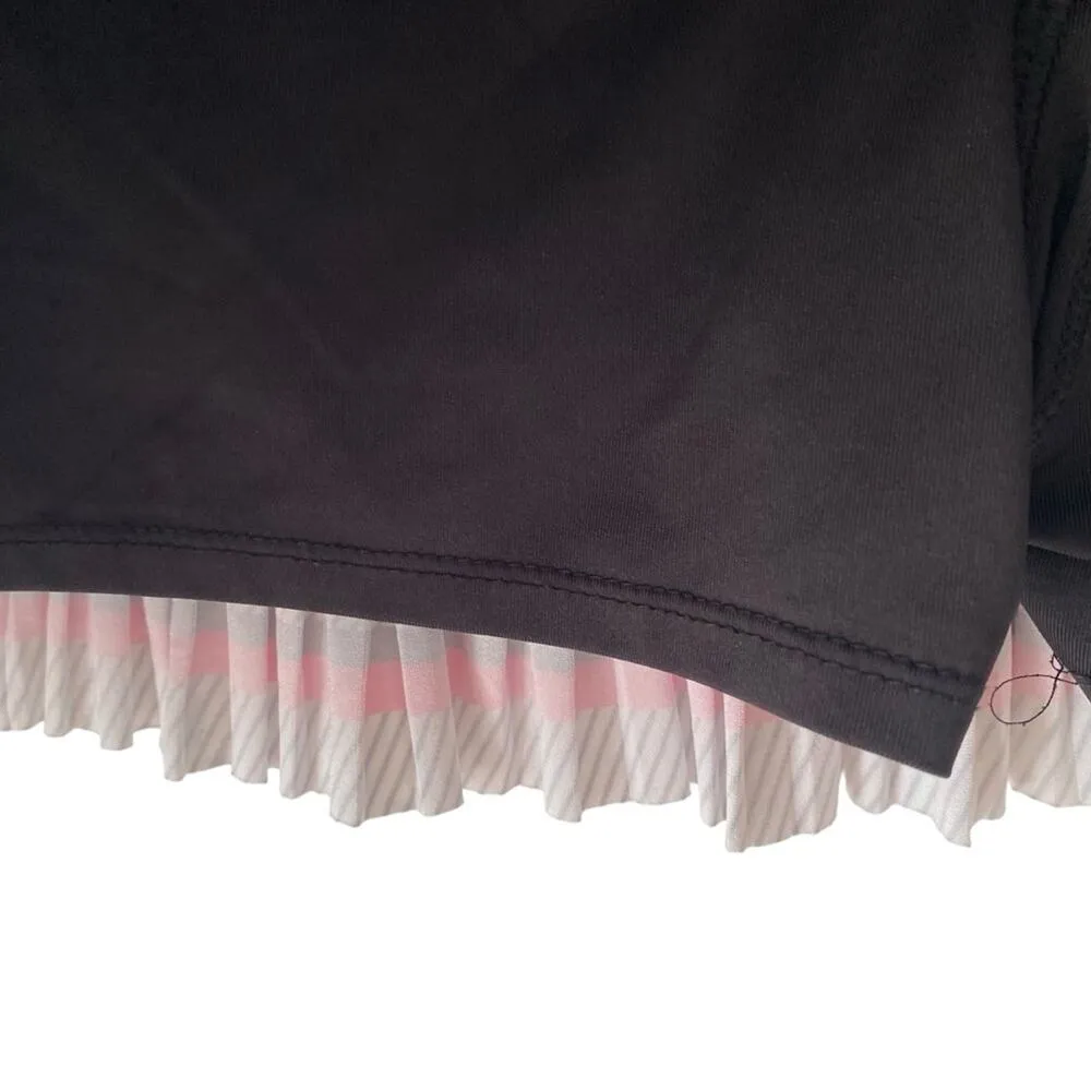 Lucky in Love On The Line Pleated Tennis Skirt Skort Black White size large - Image 6