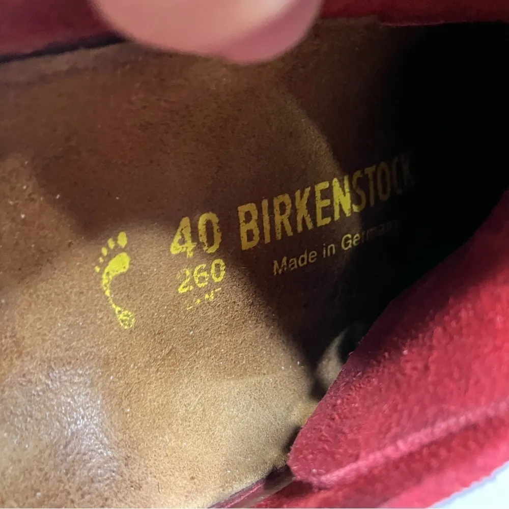 Birkenstock Main lace up Derby‎ shoes red suede unisex sizing - Image 7