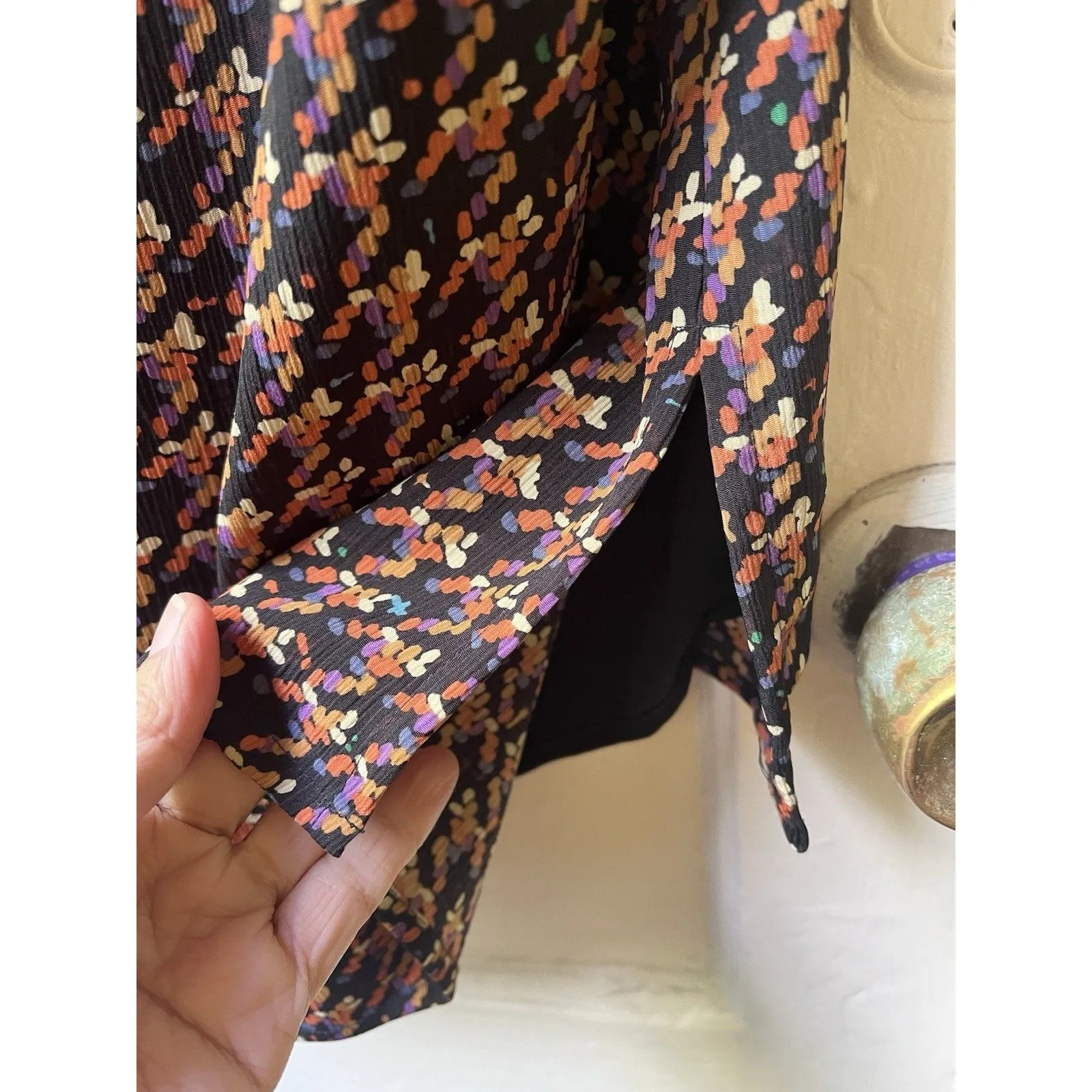 Vtg 80s Notations Colorful Blouse XL Geometric Maximalist Artsy Office Casual - Image 6