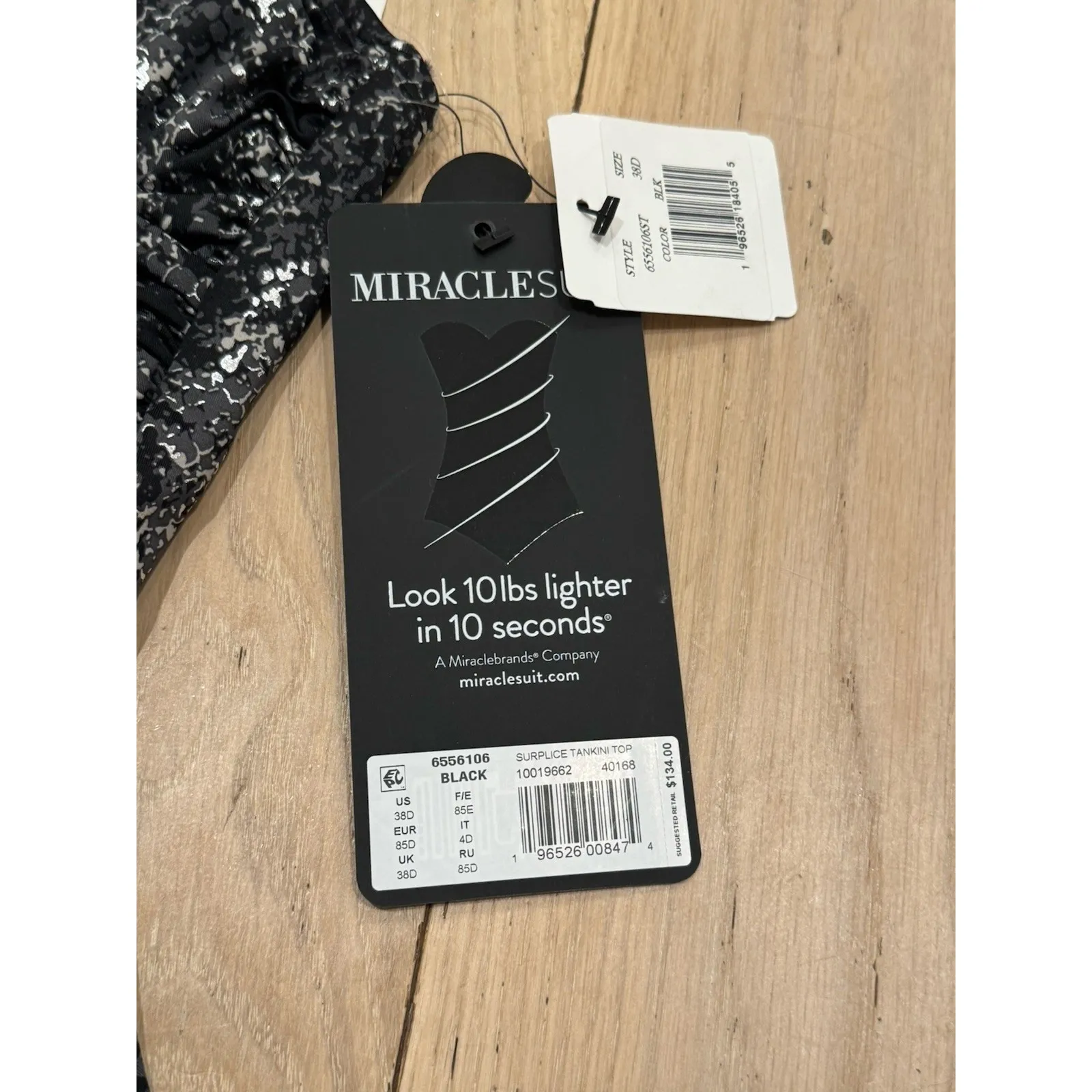 NEW Miraclesuit Black Dragonstone Surplice Underwire Tankini Top 38D & Bottom - Image 10