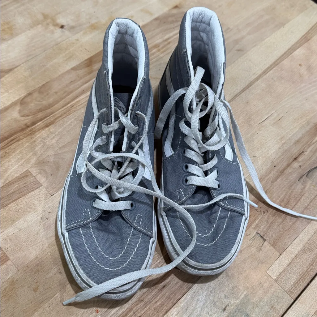 Vans Gray White High Top Lace Up Old Skool 6 Women’s - Image 2