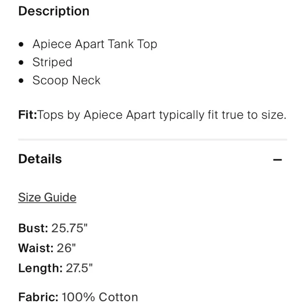 Apiece Apart 100% cotton fine rib stripe tank NEW - Image 6