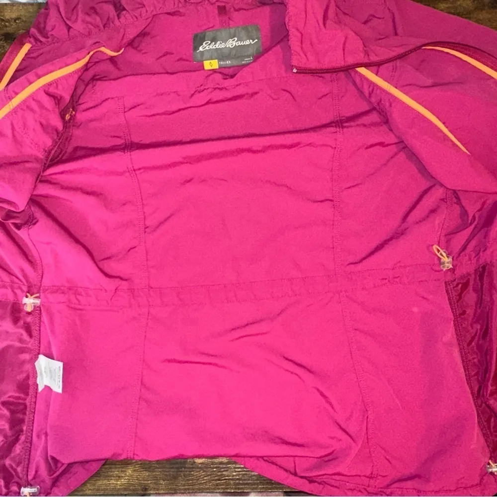 Eddie Bauer Jacket Womens Large Pink Travex Nylon Full Zip Weathergear Coldgear - Image 11