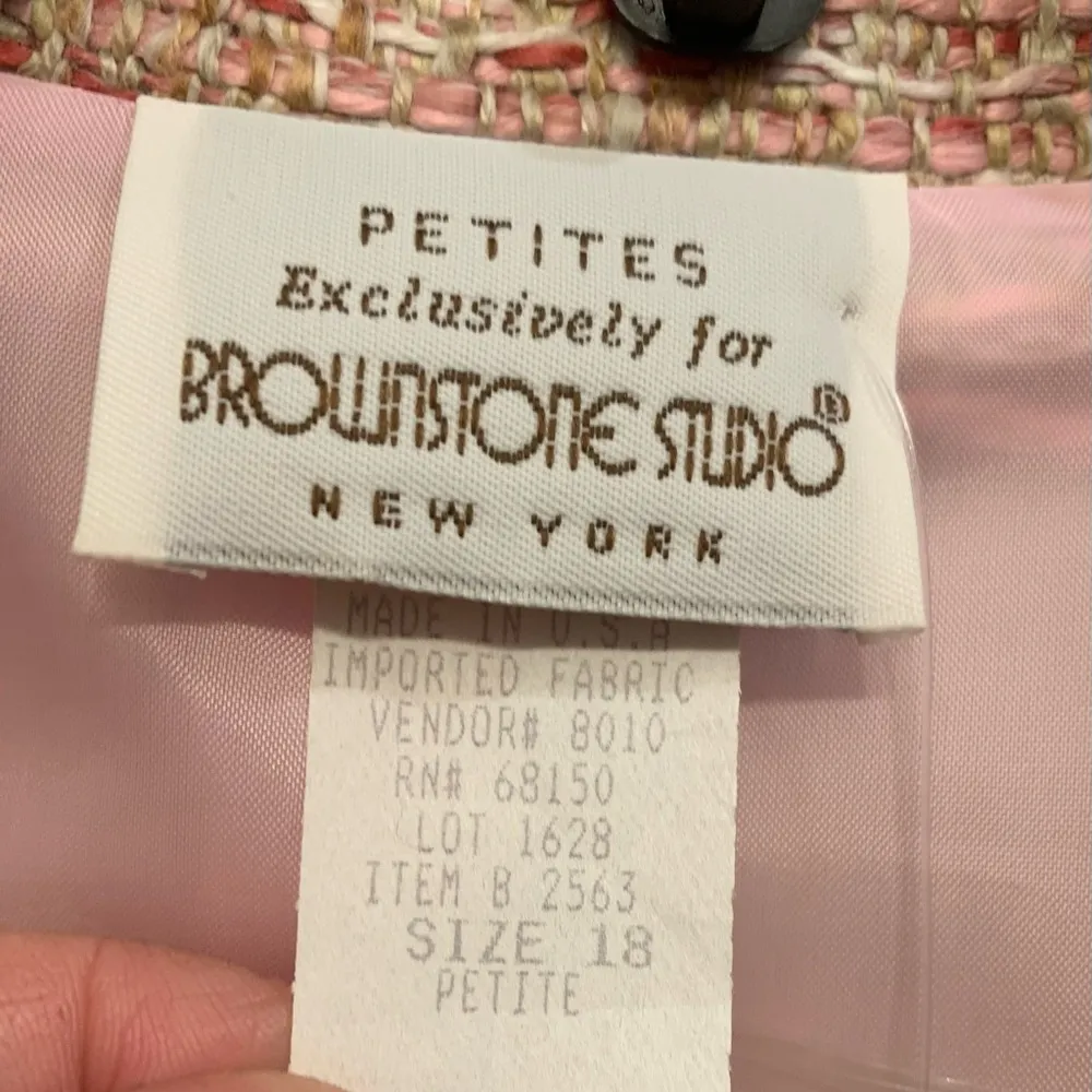 NWOT Brownstone Studio New York Pink Tweed Blazer Petite 18 Jacket. 1587 Size 18P - Image 3