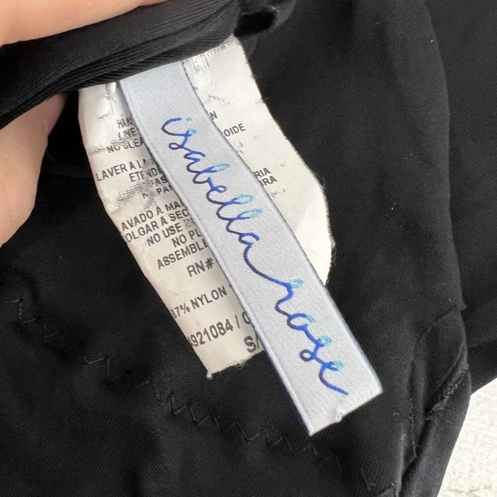 Isabella Rose Black Crisscross Front Plunge Halter One Piece Swimsuit Small - Image 4