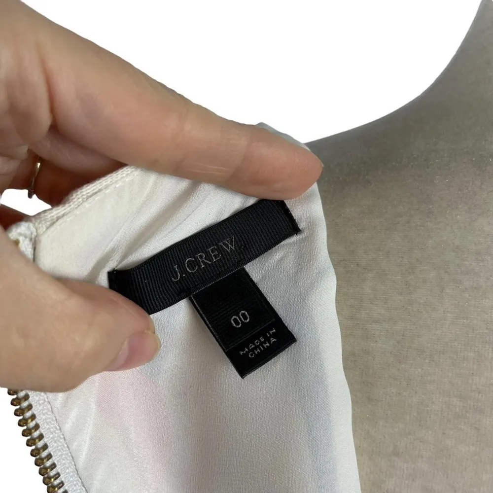 J.Crew A-line Dress Morning Flower Floral White Linen Summer Midi Dress Size 00 - Image 13