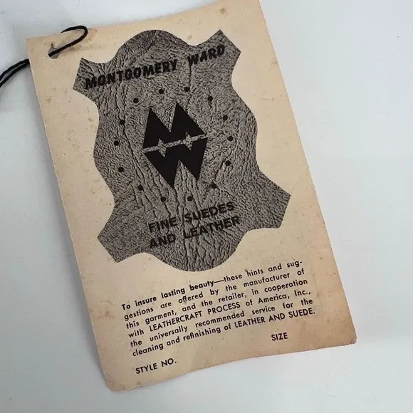 Vintage Montgomery Ward 1950s Suede Longline Jacket Coat Small medium lined Brown - Image 12