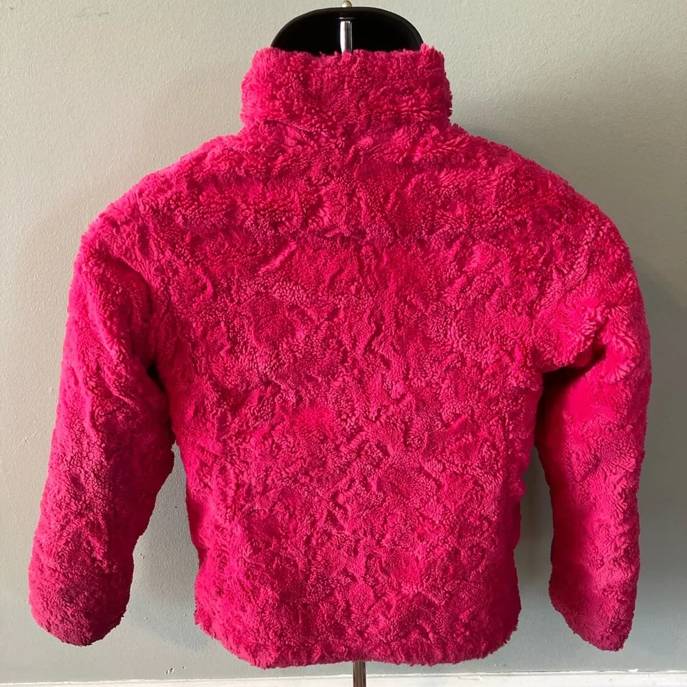 The North Face Hot Pink Fuzzy Jacket Full Zip Up Medium - Image 5