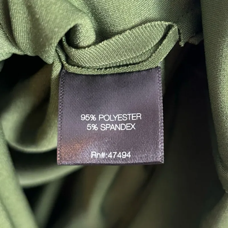 Norma Kamali Green Ty Front NK Shirt Wide Leg Jumpsuit Olive Green NWT Size XXS - Image 7