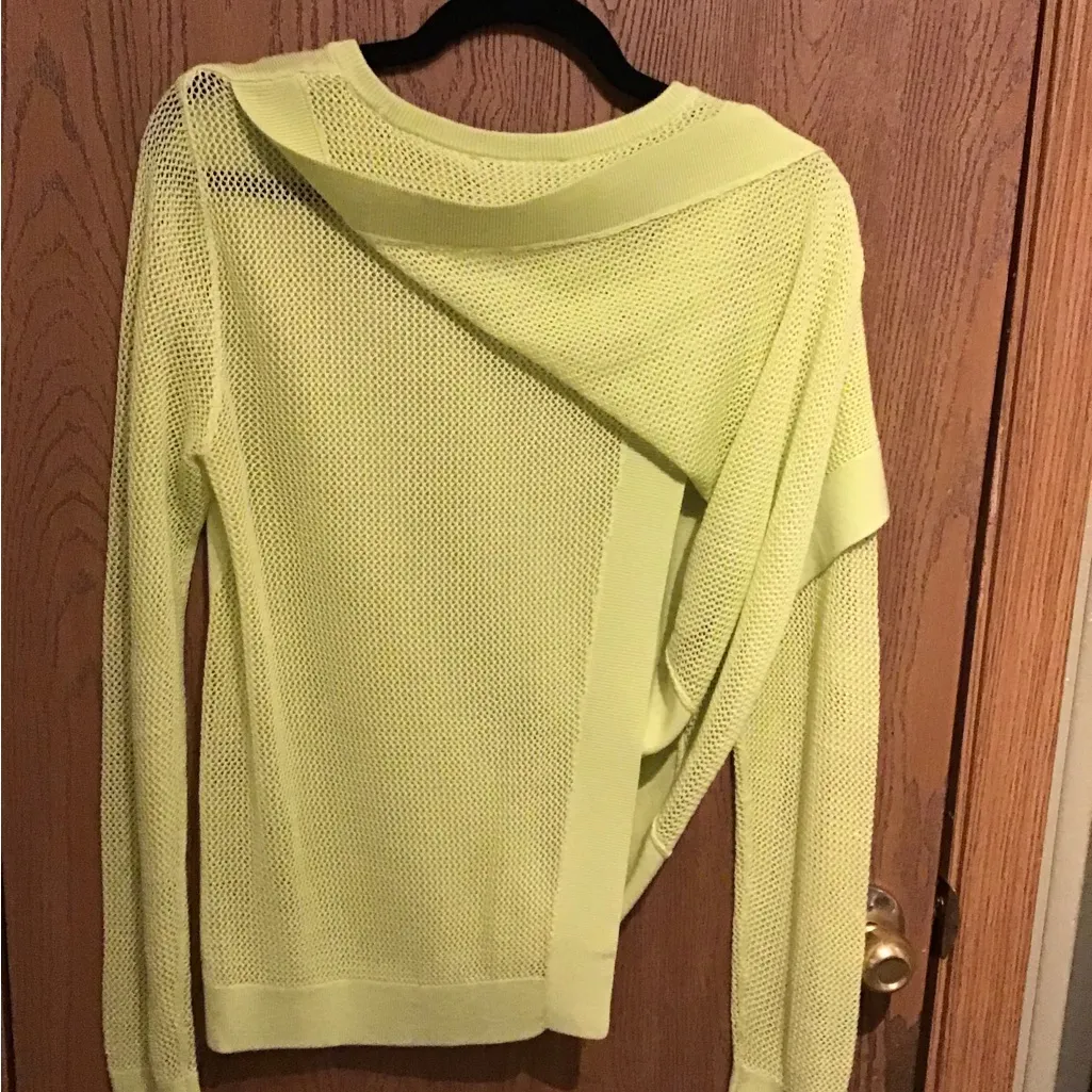 NWOT CAbi Lemon Lime Split Back Mesh Sweaters - Image 3