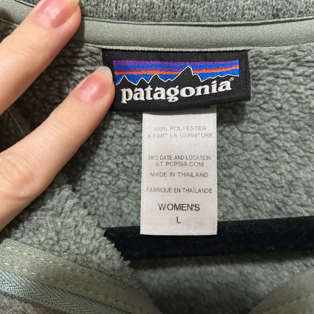 Patagonia Better Sweater Quarter Zip Fleece Pale Green Women’s Large - Image 4