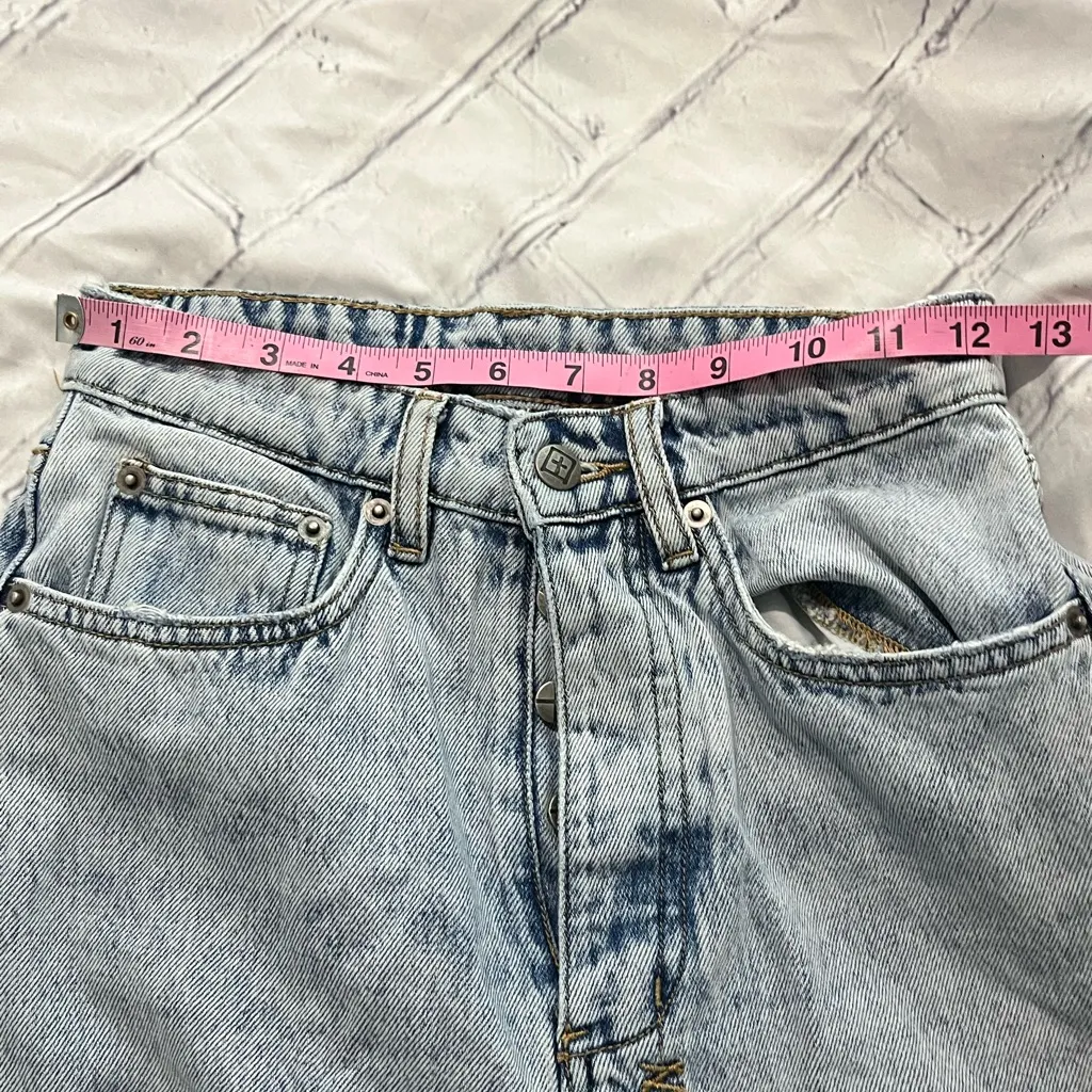 Ksubi Light Wash Straight Leg Jeans SZ 25 100% Cotton High Rise Denim Button Fly - Image 8