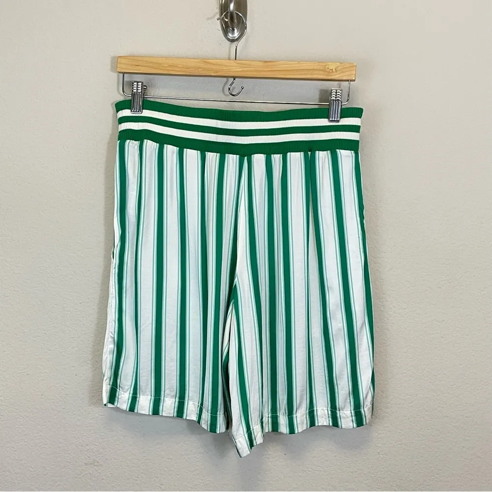 Anthropologie Satin Striped Silky Bermuda Boxer Long‎ Shorts Size Small - Image 6