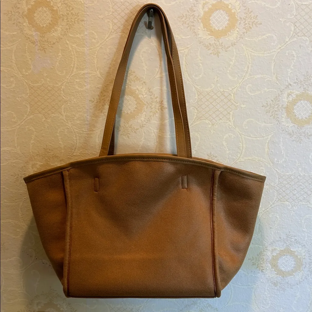 Neiman Marcus  Reversible Sherpa Sheerling Tote Bag Brown - Image 2