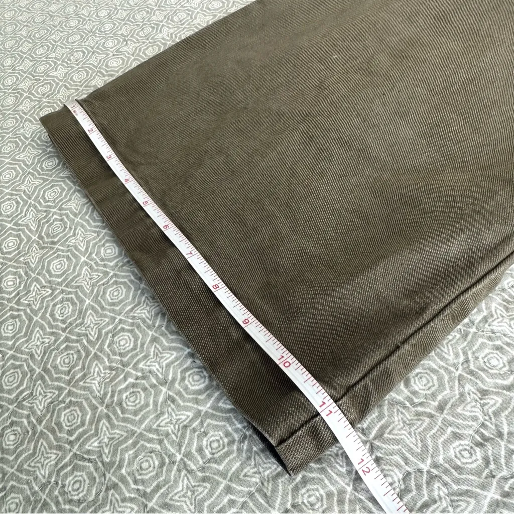 YFB Olive Green Wide Leg Front Patch Pocket Twill Jeans Pants Size M - Image 10