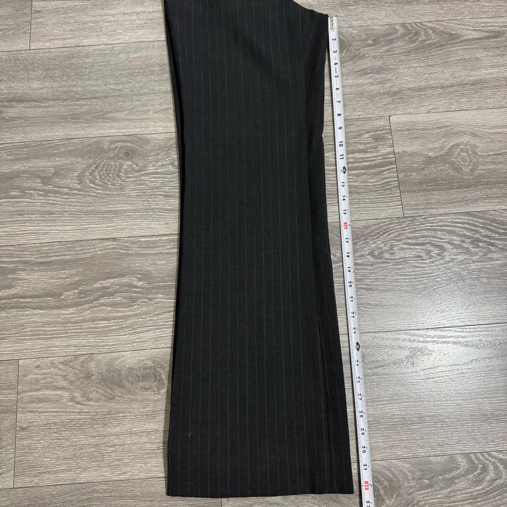 Classiques Entier Women Gray Stripped Mid-Rise Wide Leg Business Casual Pants 6 - Image 10