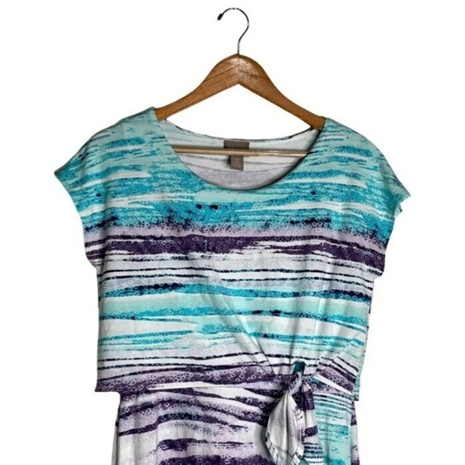 Chico’s Coastal Maxi Dress Size Small Summer Colorful Blue Purple Beach - Image 2