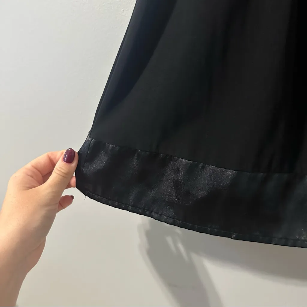 Y2K Black Satin Trimmed Babydoll Dark Academia Whimysgoth Dress Size undefined - Image 7