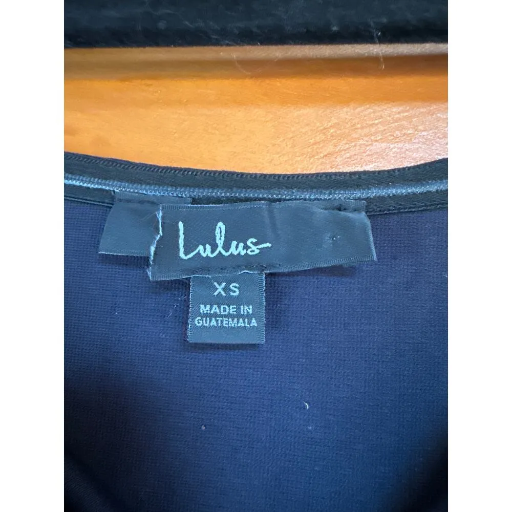 NWOT Lulus How Much I Care Midnight Blue Off-the-Shoulder Midi Dress Wedding XS - Image 4