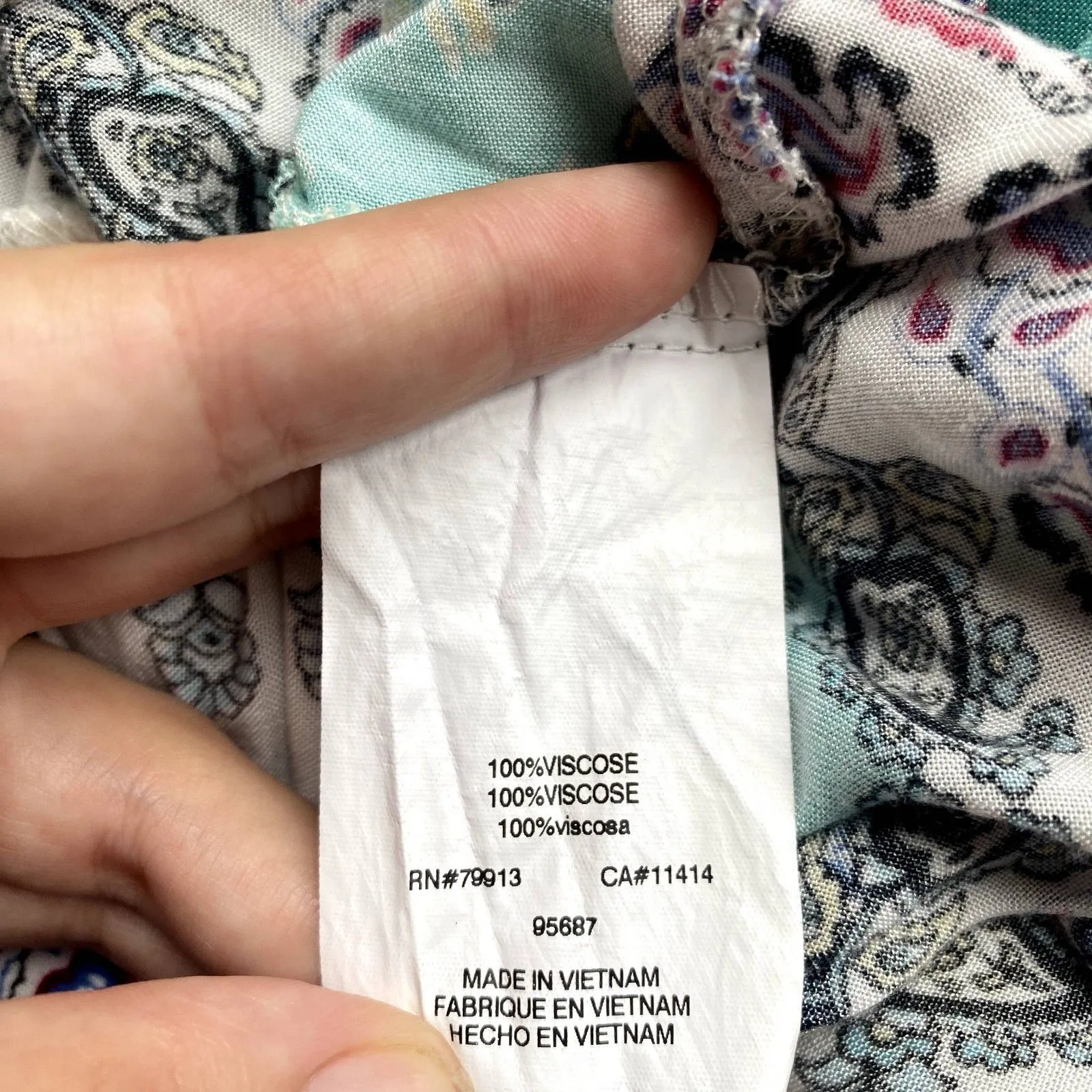 Motherhood Maternity Mixed Bohemian Print Peasant Blouse Multicolor Size XL - Image 5