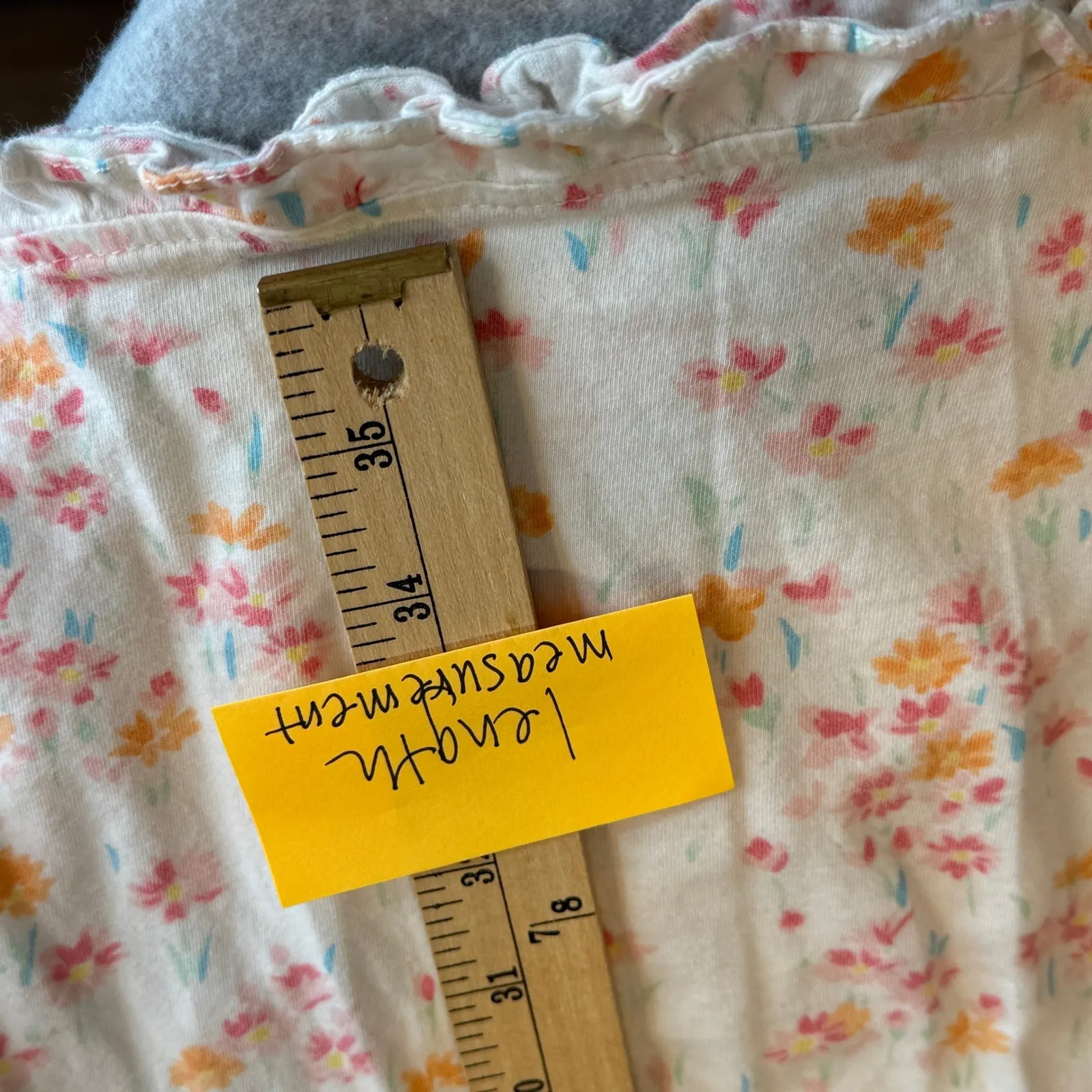 Eileen West Nightgown Women XL White Floral Lace Trim Cotton Flannel Lightweight - Image 12