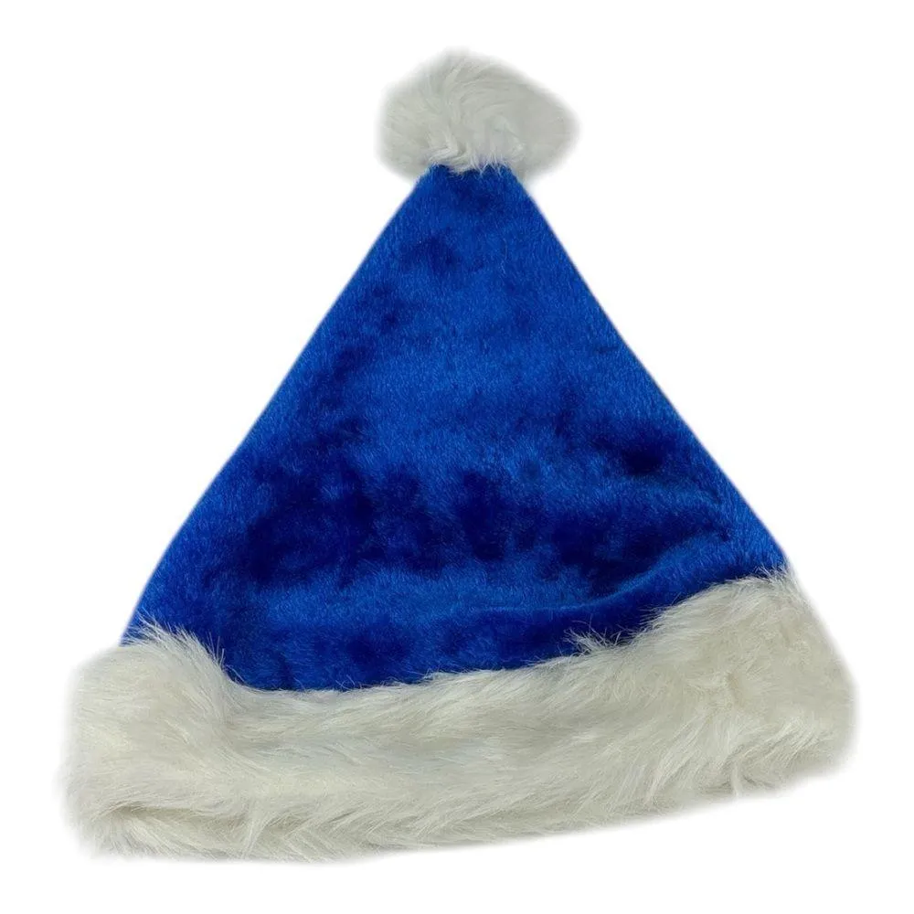 Blue and White fluffy trim Santa Hat - Image 7